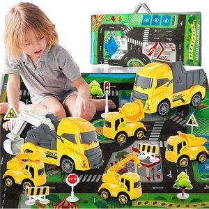 Construction Truck Car Toys for Kids Boys, 15 PCS Construction Vehicles Playset